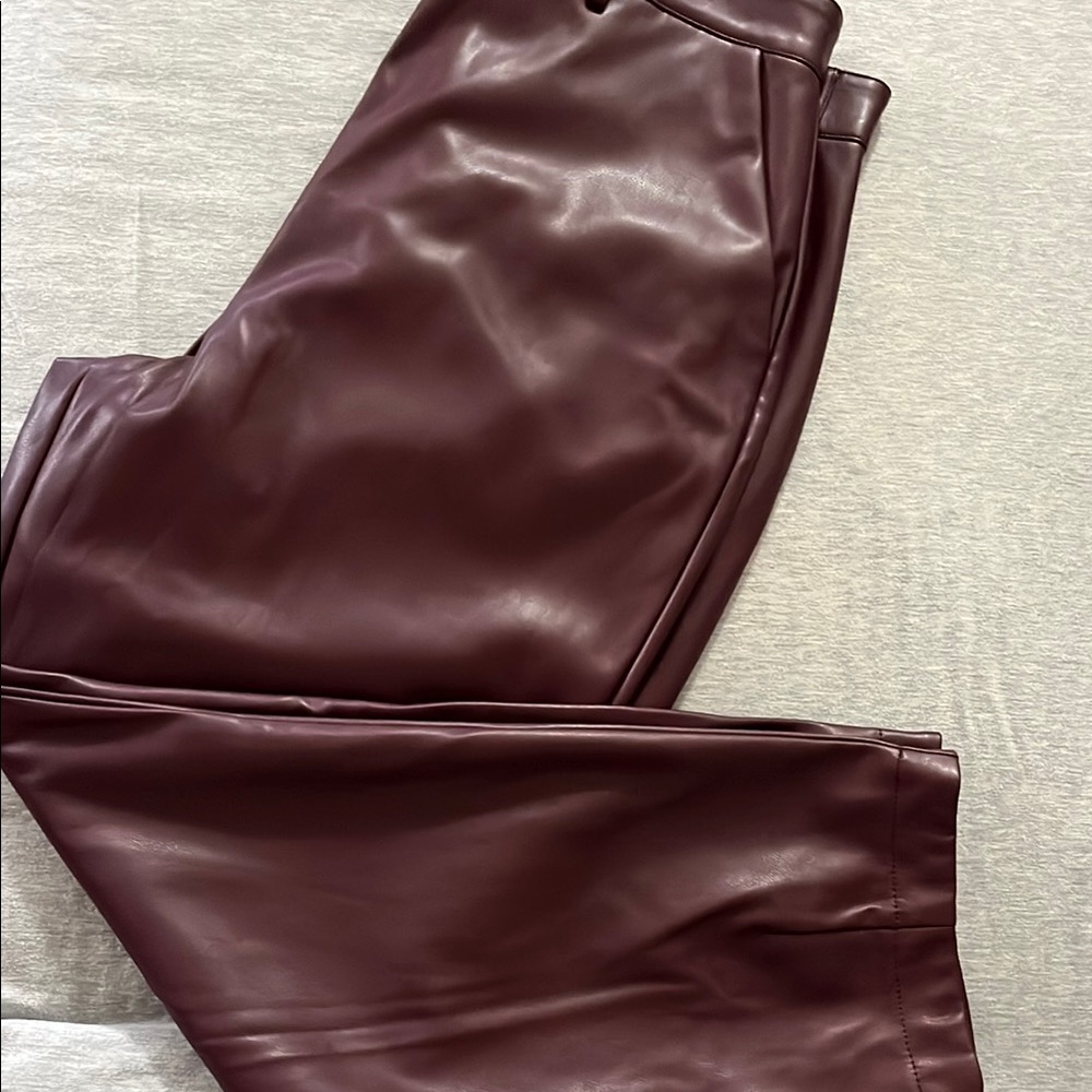 Brown Dress Pants with Glossy Finish